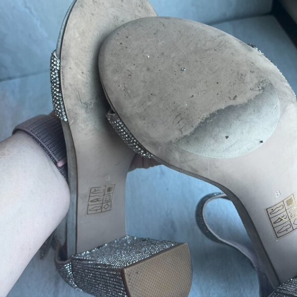 ** Jeffrey Campbell Kassidy Glitter Jeweled Block Heel Sandals 8 - Picture 11 of 12